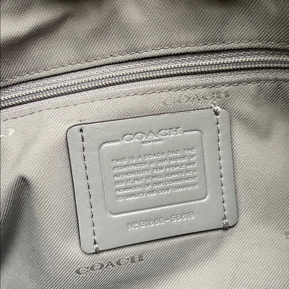 Coach Pebble Gray Leather Shoulder Bag - Picture 11 of 16